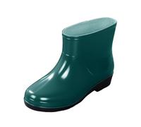 Stivali da pioggia da donna, corti, impermeabili, in gomma, per esterni, alla caviglia, per la pioggia, antiscivolo, Wellington, verde, 37 EU