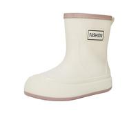 Stivali da pioggia da donna, corti, larghi, in tinta unita, piatti, antiscivolo, da giardino, in gomma morbida, beige., 39 EU