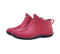 Stivali da pioggia da donna, corti, per il tempo libero, stivaletti corti, alla moda, da uomo, per il tempo libero, o da donna 41, Colore: rosso, 41 EU