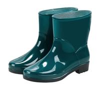 Stivali da pioggia da donna, extra larghi, antiscivolo, leggeri, extra larghi, per esterni, con gambo largo, per pioggia, fango e tutte le stagioni, pratiche, scarpe da giardino corte, Z1 verde., 37
