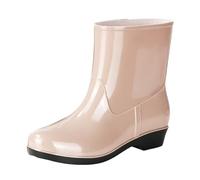 Stivali da pioggia da donna, extra larghi, antiscivolo, leggeri, extra larghi, per esterni, con gambo largo, per pioggia, fango e tutte le stagioni, pratiche, scarpe da giardino corte, Z4 cachi, 37 EU