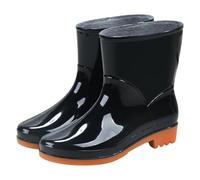 Stivali da pioggia da donna, extra larghi, antiscivolo, leggeri, extra larghi, per esterni, con gambo largo, per pioggia, fango e tutte le stagioni, pratiche, scarpe da giardino corte, Z1 nero., 41 EU