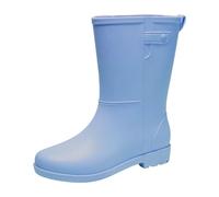 Stivali da pioggia da donna, impermeabili, in gomma, da donna, a mezza altezza, blu, antiscivolo, per festival, da pesca, leggeri, da giardino, alla moda, per attività all'aperto, traspiranti, Blu, 39