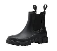 Stivali da pioggia da donna leggeri foderati,Classiche Stivali Antinfortunistica,Antiscivolo Chelsea Wellington Elastico Outdoor Ankle Boot,Comodi Stivaletti di Gomma per giardino ed escursionismo