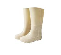 Stivali da pioggia da donna Mid-High Tube Outdoor Tinta unita antiscivolo impermeabile scarpe alla moda, Giallo, 40 EU