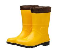 Stivali da pioggia da uomo a metà polpaccio gialli caldi foderati in pile retrò invernali stivali di gomma impermeabili scarpe da giardino per passeggiate fangose campeggio, Giallo, 42 1/3 EU
