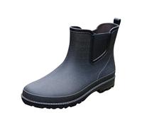 Stivali da pioggia da uomo in gomma antiscivolo alla caviglia, impermeabili, con design extra largo, scarpe flessibili e non restrittive, per lavori in cortile, lavaggio auto, pesca, Nero , 39.5 EU