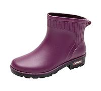 Stivali da Pioggia Donna Impermeabili Chelsea Boots Corti per Esterno con Comfort Ultimi di Gomma Tacco Basso Antiscivolo Rain Esterni, Giardino e Cortile