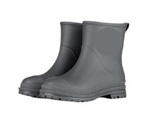 Stivali da pioggia donna in PVC a metà polpaccio, stivali impermeabili antiscivolo, scarpe acqua, di gomma esterno for i giorni Per Adulti(Gray,37)
