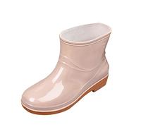 Stivali da Pioggia Donna,Stivali Gomma Donna Comodi alla Caviglia Leggere Antiscivolo Stivaletti Antivento Wellies Ankle Boots per Esterno E Giardino