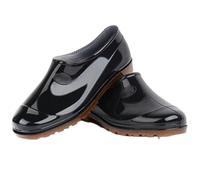 Stivali da Pioggia Impermeabili Bassi da Uomo, Slip-on, Copriscarpe in Gomma PVC Nera con Suola in Pelle Bovina for Cucina, Campo all'aperto Stivali da Pioggia(Svart,40 EU)