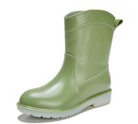 Stivali da Pioggia Impermeabili di Media Altezza, sovrascarpe in Gomma Antiscivolo con Suola Comoda, Stivali Leggeri in PVC for Adulti(Groen,35)