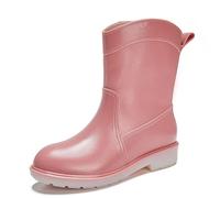 Stivali da Pioggia Impermeabili di Media Altezza, sovrascarpe in Gomma Antiscivolo con Suola Comoda, Stivali Leggeri in PVC for Adulti(Roze,40)