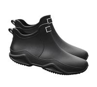 Stivali da pioggia in impermeabile, copertura per scarpe da pioggia antiscivolo, protezione per scarpe da pioggia e pioggia, riutilizzabili, per pioggia e neve, Nero, 39 EU