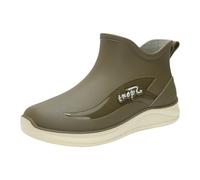 Stivali da pioggia moda donna taglio tubo corto scarpe da acqua di plastica con suola non calda impermeabile stivali di gomma prova signore breve stivali da pioggia copertura, Verde, 39 EU