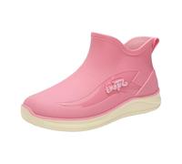 Stivali da pioggia moda donna taglio tubo corto scarpe da acqua di plastica con suola non calda impermeabile stivali di gomma prova signore breve stivali da pioggia copertura, rosa, 39 EU