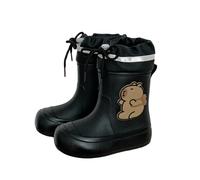 Stivali da Pioggia per Bambine per La Scuola E per L'Esterno A metà Polpaccio Comodi E Antiscivolo per Bambini dai 6 Ai 10 Anni Primavera Estate Autunno (Black 6-7Years)
