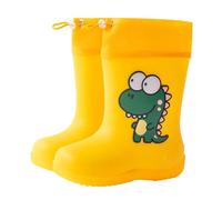 Stivali da Pioggia per Bambini con Elastico - Leggeri e Comodi, Suole Testurizzate Antiscivolo, Ideali per Studenti della Scuola Primaria, Stivaletti in Gomma per Bambina, (Yellow, 27 Little Child)