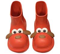 Stivali da pioggia per bambini con stampa di cani, suola spessa, antiscivolo, impermeabili, stile carino, scarpe da gioco all'aperto, con impugnatura facile da impugnare, per bambini a scuola, Rosso