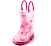 Stivali da pioggia per bambini e bambini con manici facili da indossare, colori e disegni per ragazzi e ragazze Puddle Play, Forme Cuori, 12 Little Kid