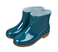 Stivali da pioggia per esterni, adatti per abbigliamento casual, perfetti per primavera, estate e autunno, ideali per pantaloncini corti, design facile da indossare con suola piatta per il (Green, 38)