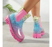 Stivali da pioggia per ragazze adolescenti con suola spessa e esterno durevole, adatti per tutte le stagioni EUR35,EUR36,EUR37,EUR38,EUR39,EUR40,EUR41,EUR42Blocchi di colore