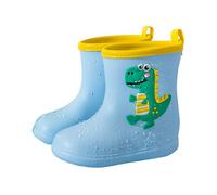 Stivali da pioggia Wellington per ragazzi e ragazze, impermeabili, con suola antiscivolo per esplorazione di tutti i terreni, unisex, design per bambini, Azzurro, 29 EU