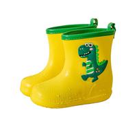 Stivali da pioggia Wellington per ragazzi e ragazze, impermeabili, con suola antiscivolo per esplorazione di tutti i terreni, unisex, design per bambini, Giallo, 31 EU