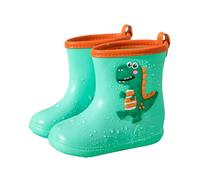Stivali da pioggia Wellington per ragazzi e ragazze, impermeabili, con suola antiscivolo per esplorazione di tutti i terreni, unisex, design per bambini, Verde chiaro, 24 EU