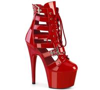 Stivali Da Pole Dance Con Plateau Da Donna, 17 Cm, Tacco A Spillo, Fibbia In Metallo, Pelle Verniciata, Lacci, Alti, Estivi, Da Sera, Con Décolleté, Scarpe Con Tacco, Danza, Salone Moderno, Jazz(Red,3