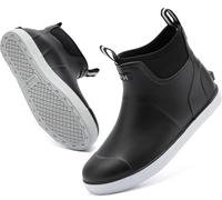 Stivali da Ponte da Uomo con Fodera Peluche, Stivali da Pesca Alla Caviglia in Gomma per Uomo, Stivali Invernali Caldi Antiscivolo, Stivali da Neve Impermeabili per Giardinaggio