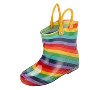 Stivali da ragazza carino design floreale, scarpe da pioggia durevoli per attività all'aria aperta, tutti i giorni, stivali da pioggia eleganti, multicolore, 27 EU