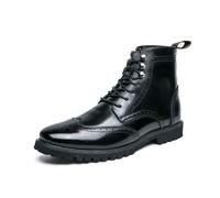 Stivali da Sera Uomo con Punta Alata, Stile Brogue con Lacci