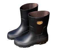 Stivali da uomo impermeabili, a mezza lunghezza, antiscivolo, stivali da | Tacchi bassi Antiscivolo Impermeabile Slip On Scarpe Tinta Unita Confortevole Stivali Welly Per Quotidiano Neve Pioggia