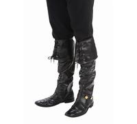 Stivali Deluxe PVC Costume da Pirata Accessorio Adulti Nero Stivale Copri
