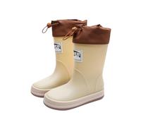 Stivali Di Gomma Bambini Per Ragazzi Ragazze Unisex Con Leggero Fodera In Schiuma Eva Stivali Impermeabili All'aperto Suola Antiscivolo Migliore Tenuta Stivali Da Pioggia Regolabile, beige., 28 EU
