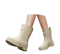Stivali di gomma corti da donna, da giardino, impermeabili, in gomma, vintage, da giardino, da cucina, da lavoro, per attività all'aria aperta, comodi, beige., 39 EU