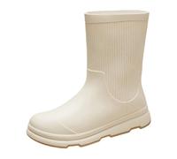 Stivali di gomma da donna a metà polpaccio con fondo spesso e suola con impugnatura impermeabile, comodi stivali per fango, facili da indossare e togliere, stivali di gomma per polpacci più ampi, per