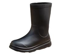 Stivali di gomma da donna a metà polpaccio con fondo spesso e suola con impugnatura impermeabile, comodi stivali per fango, facili da indossare e togliere, stivali di gomma per polpacci più ampi, per