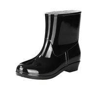 Stivali di gomma da donna, a mezza altezza, da pioggia, corti, leggeri, antiscivolo, in gomma, comodi, robusti e elastici, Nero , 37 EU