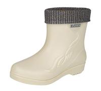Stivali di gomma da donna a mezza altezza, impermeabili, con gambo lungo, in gomma per donne, comodi da giardino, suola morbida, stivali da pioggia, comodi e robusti, elastici, bianco, 37 EU