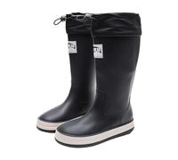 Stivali di gomma da donna, alti, imbottiti, impermeabili, antiscivolo, da giardino, unisex, per attività all'aria aperta, in gomma, per il tempo libero, Nero , 37 EU
