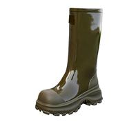Stivali di gomma da donna, con membrana impermeabile, antiscivolo, resistenti all'abrasione, per l'inverno, per attività all'aria aperta, robusti stivali impermeabili, 03 verde., 37.5 EU