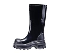 Stivali di gomma da donna, con membrana impermeabile, antiscivolo, resistenti all'abrasione, per l'inverno, per attività all'aria aperta, robusti stivali impermeabili, 01 nero, 36 EU
