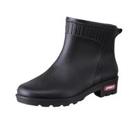 Stivali di gomma da donna corti, da donna, impermeabili, antiscivolo, in gomma, tinta unita, resistenti all'usura, casual, da giardino, per attività all'aria aperta, Nero , 37 EU