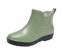 Stivali di gomma da donna, corti, da equitazione, impermeabili, antiscivolo, resistenti all'usura, in gomma leggera, bassa, per attività all'aria aperta, verde, 36 EU