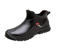 Stivali di gomma da donna, da pioggia, corti, da pesca, a piedi nudi, da giardino, resistenti, comodi, robusti e elastici, Nero , 41 EU