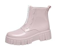 Stivali di gomma da donna, facili da pulire, per la pioggia, fango, passeggiate con il cane, scarpe da lavoro, stivali da lavoro, stivaletti da donna, traspiranti, comodi, Colore: rosa., 40 EU
