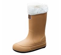 Stivali di gomma da donna, imbottiti, caldi, invernali, impermeabili | Stivali con fodera in pile, comodi stivali invernali antiscivolo, scarpe da giardino, stivali da pioggia per l'inverno e la