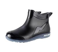 Stivali di gomma da donna, impermeabili, in gomma, per festival, stivali da pioggia Chelsea, larghi, antiscivolo, colore nero, a piedi nudi, colorati, antiscivolo, semi-alti, Nero , 37 EU